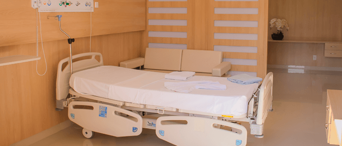 Quarto tipo apartamento no Hospital Samaritano